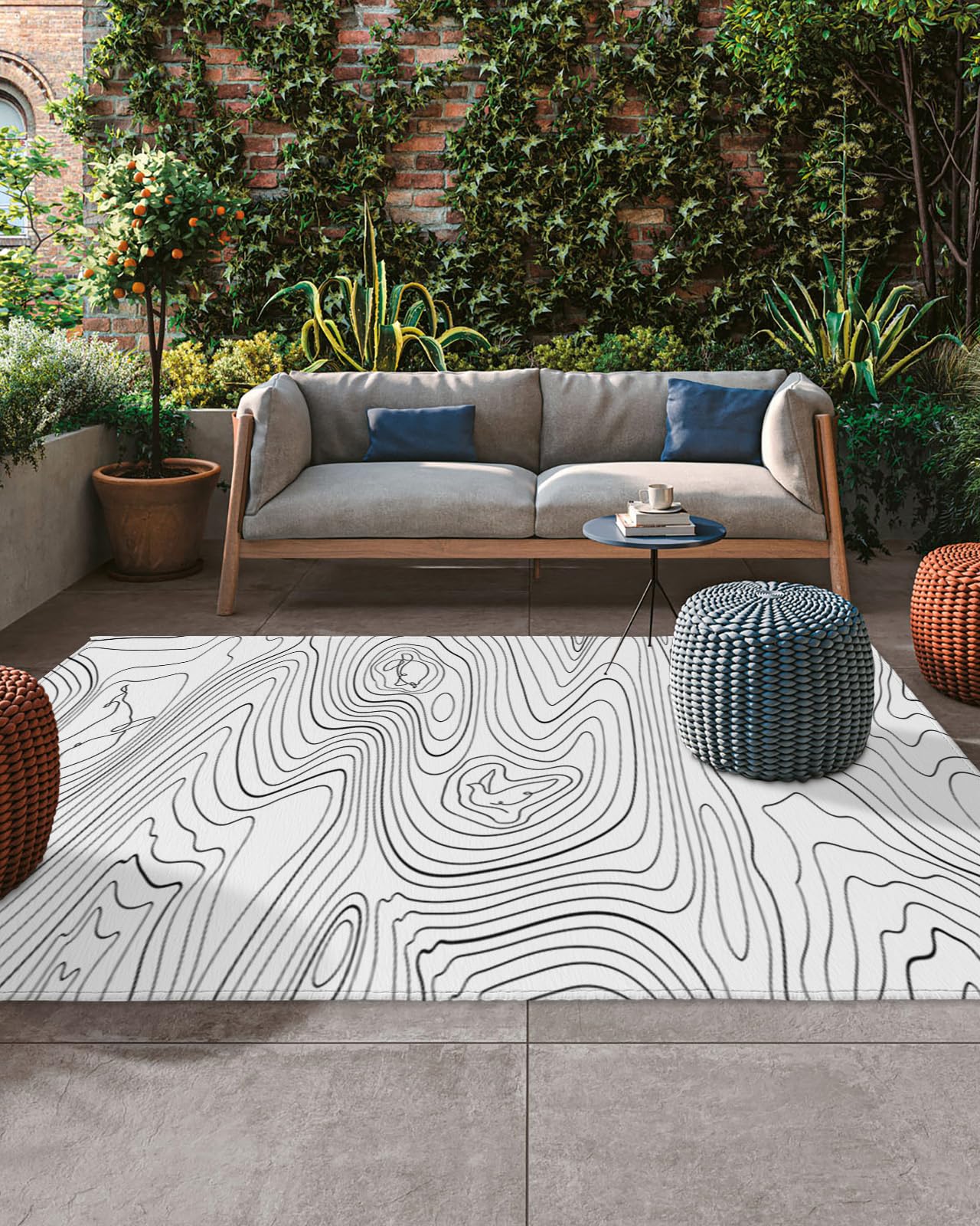 Amazon.com: 5x8 Outdoor Rug Waterproof for Patio Top View